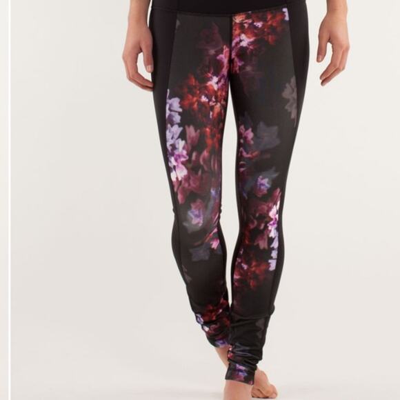 Lululemon women's size 6 wunder under color block leggings pants spring black mu - Picture 10 of 10